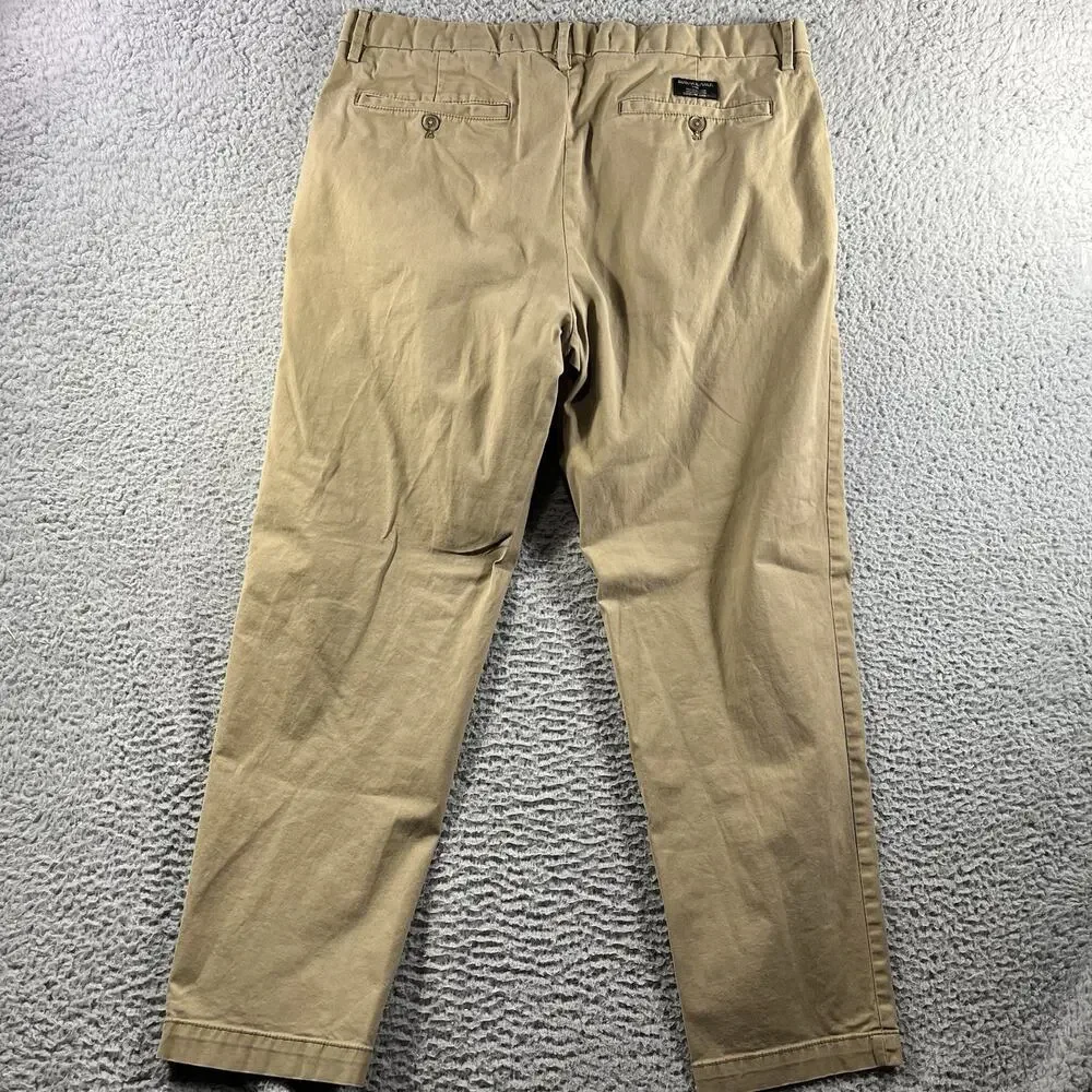 Banana Republic Lived-In Chino Pants 36x30 Athletic Fit Stretch Khaki Tan Mens